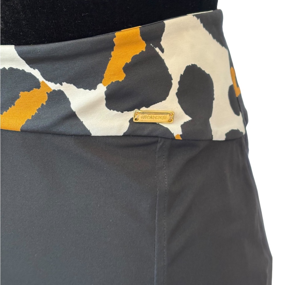 Roberto Cavalli Black Animal Print Stretch Skirt Size Large - Picture 4 of 9